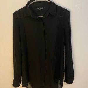 2/$20 Rock & Rueblic Sheer Black Button Up Shirt